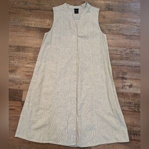Nau Organic Cotton Hemp Shift Dress Black and White Print Size Small